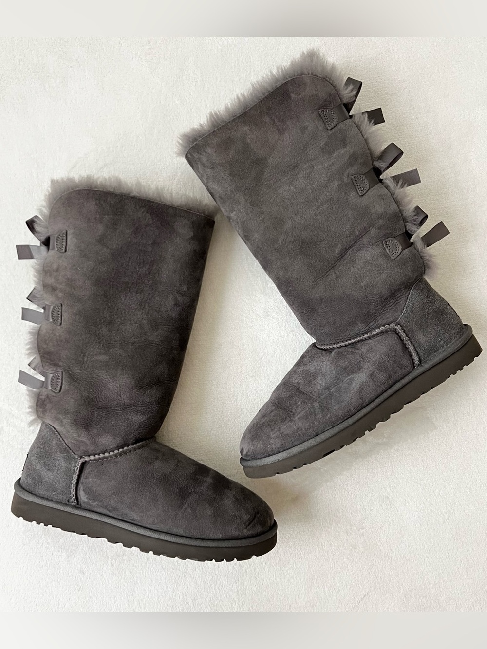 UGG Women's Bailey Triple Satin Bow Tall Boots Size 8